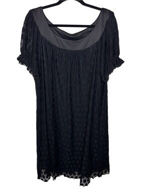 K Woman Collection Black Lace Babydoll Dress Size 18 Relaxed Romantic Whimsigoth